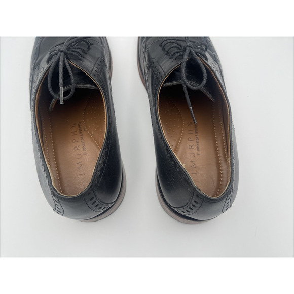 J Murphy By Johnston & Murphy Men’s Black Leather Brogue (Wingtip) Sz 10M - Picture 5 of 8